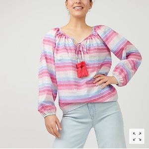 J Crew Rainbow peasant top